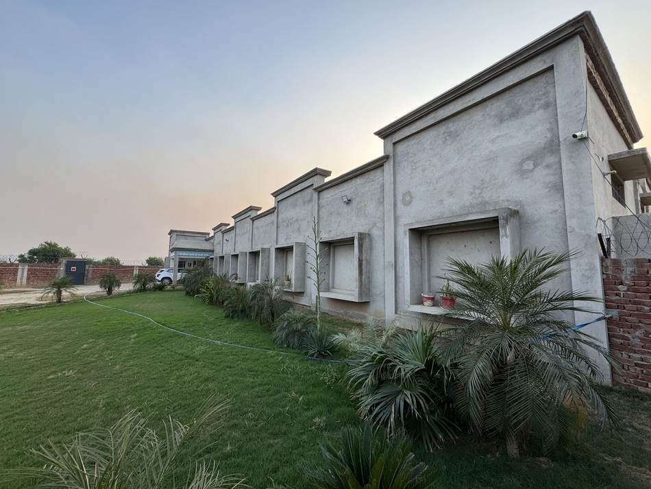 The centre building and lawn