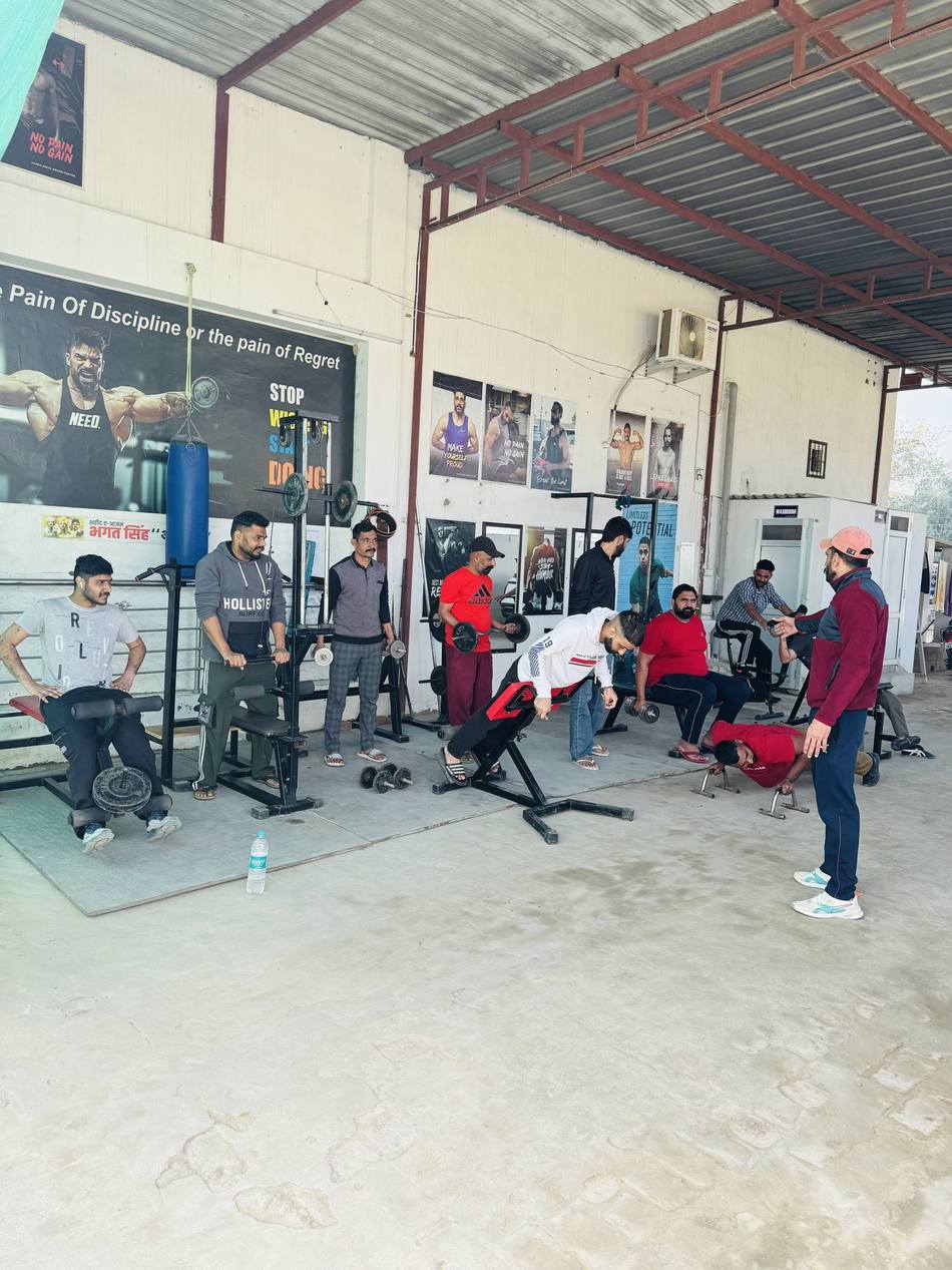 Residents working out in the gym