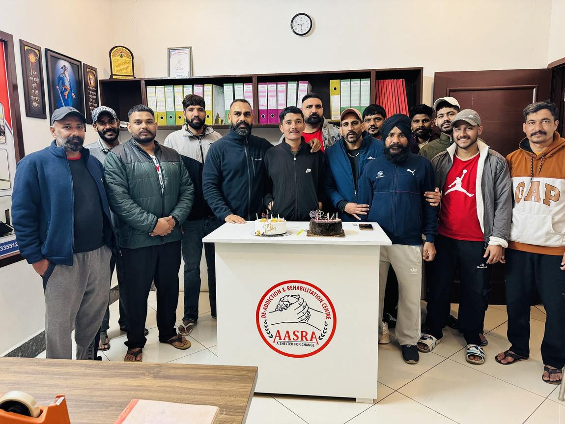 Residents celebrating a year free of drugs